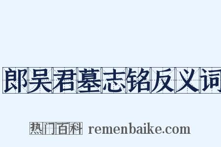 郎吴君墓志铭反义词是什么意思的图片